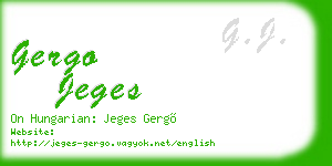 gergo jeges business card